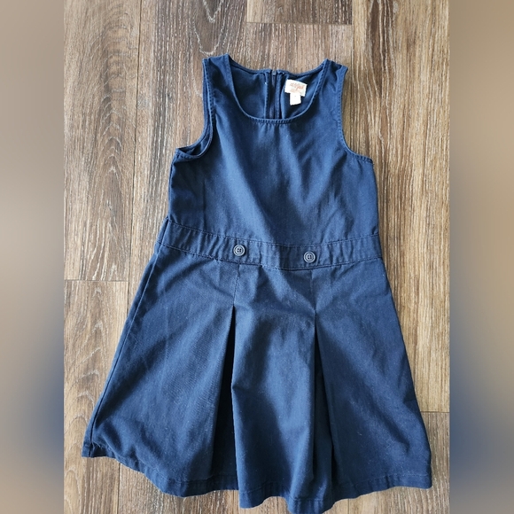 Cat And Jack Navy Blue Sleeveless Kids Uniform Dress Girls Size 8 NWOT - Picture 1 of 4